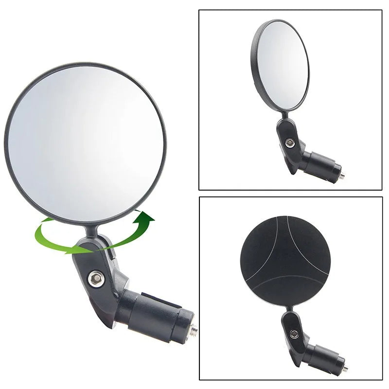 1/2pcs Bicycle Rearview Mirrors  Handlebar Mount 360 Rotate Adjustable Wide-Angle Convex Mirror Bike Cycling Rear View Mirror