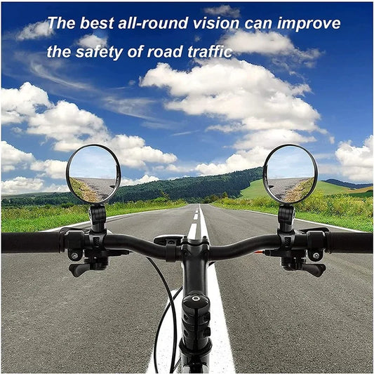 Bicycle Rearview Mirror 360 Degree Rotation Auxiliary Convex Mirror Handlebar Mount Cycling Bike Rear View Mirrors