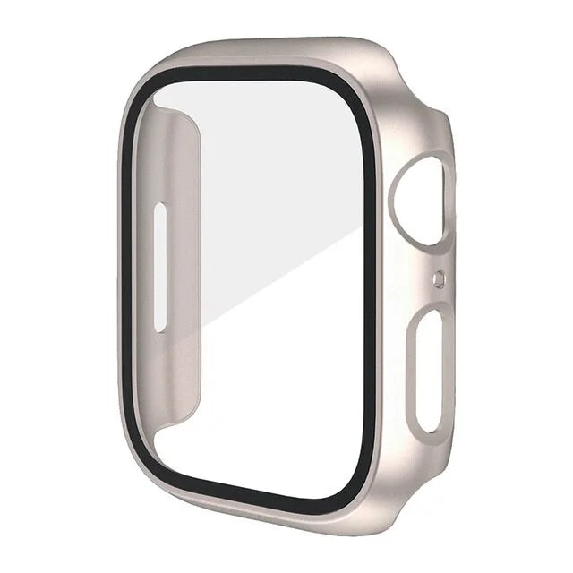 Tempered Glass+cover For Apple Watch 9 8 7 41mm 45mm 42mm 38mm PC bumper Screen Protector Case iWatch series 6 5 4 se 44mm 40mm