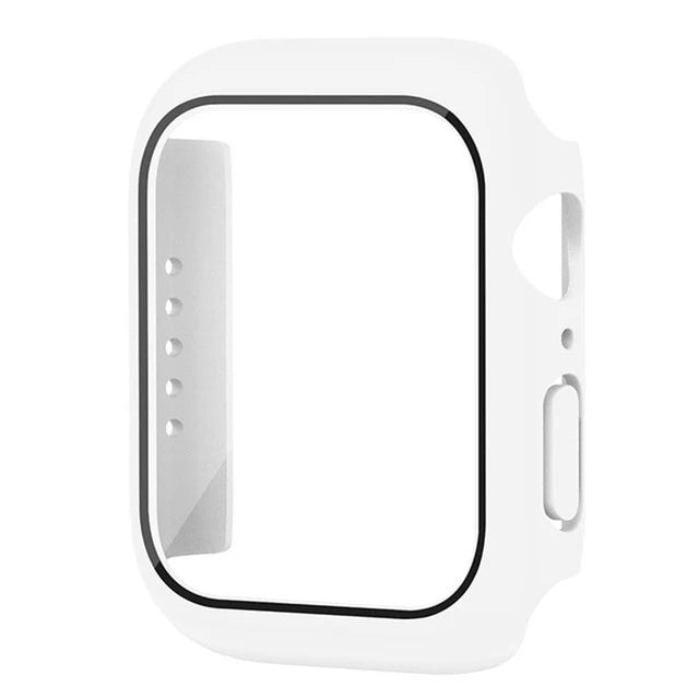 Tempered Glass+cover For Apple Watch 9 8 7 41mm 45mm 42mm 38mm PC bumper Screen Protector Case iWatch series 6 5 4 se 44mm 40mm