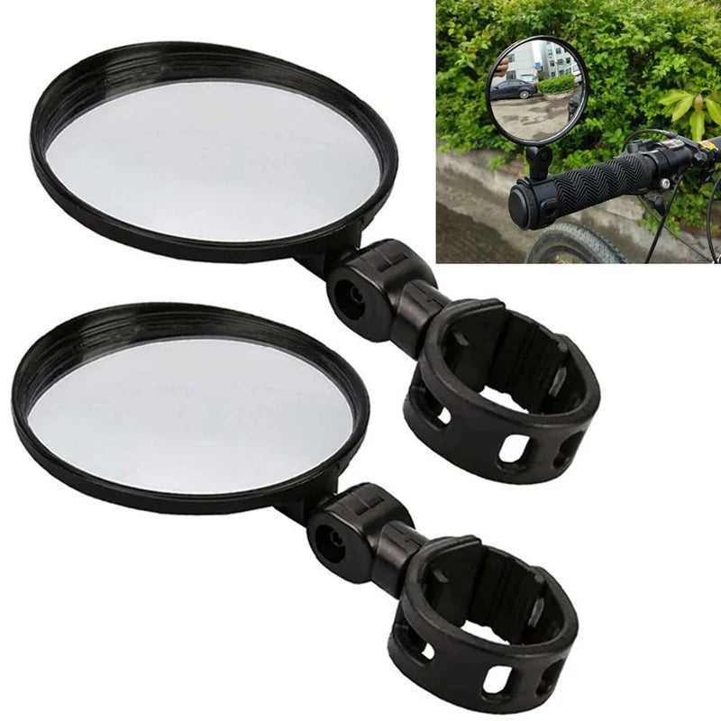 1/2pcs Bicycle Rearview Mirrors  Handlebar Mount 360 Rotate Adjustable Wide-Angle Convex Mirror Bike Cycling Rear View Mirror