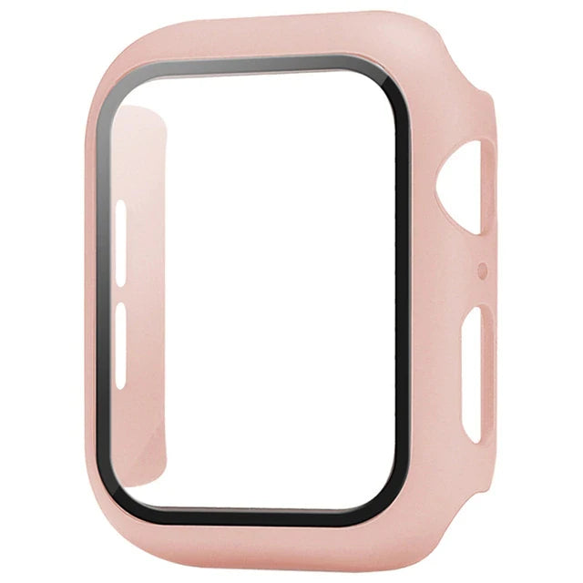 Tempered Glass+cover For Apple Watch 9 8 7 41mm 45mm 42mm 38mm PC bumper Screen Protector Case iWatch series 6 5 4 se 44mm 40mm