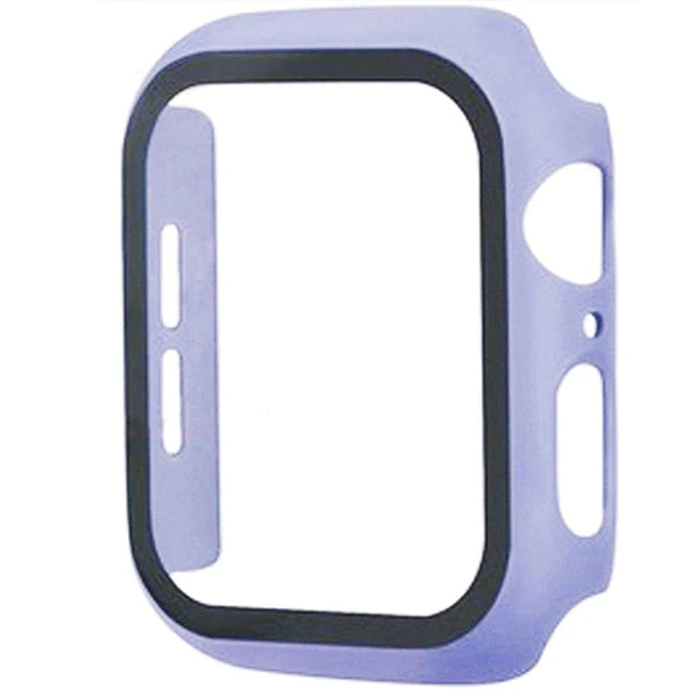 Tempered Glass+cover For Apple Watch 9 8 7 41mm 45mm 42mm 38mm PC bumper Screen Protector Case iWatch series 6 5 4 se 44mm 40mm