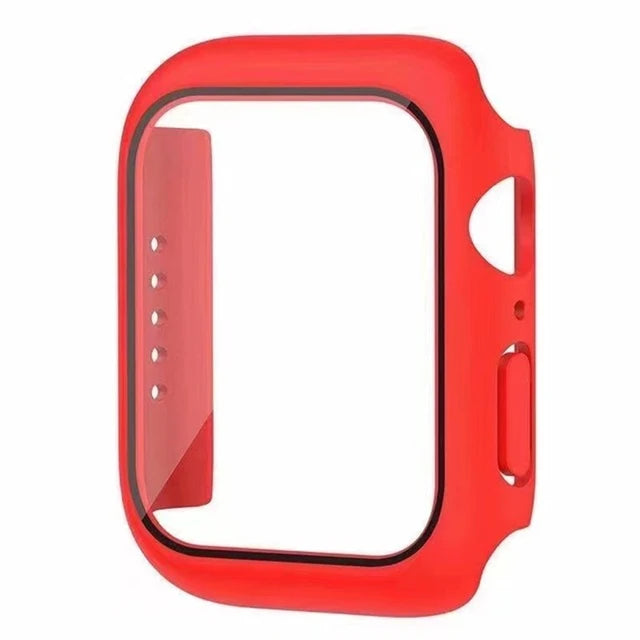 Tempered Glass+cover For Apple Watch 9 8 7 41mm 45mm 42mm 38mm PC bumper Screen Protector Case iWatch series 6 5 4 se 44mm 40mm