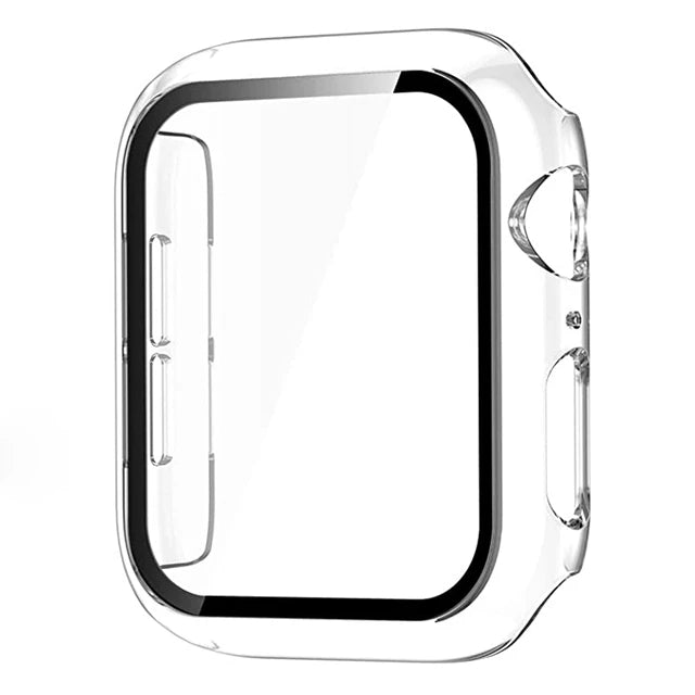 Tempered Glass+cover For Apple Watch 9 8 7 41mm 45mm 42mm 38mm PC bumper Screen Protector Case iWatch series 6 5 4 se 44mm 40mm