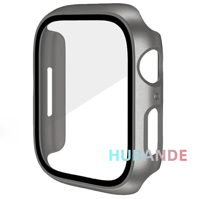 Tempered Glass+cover For Apple Watch 9 8 7 41mm 45mm 42mm 38mm PC bumper Screen Protector Case iWatch series 6 5 4 se 44mm 40mm