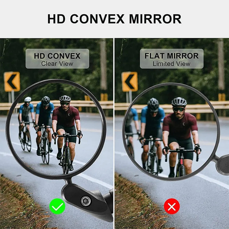 1/2pcs Bicycle Rearview Mirrors  Handlebar Mount 360 Rotate Adjustable Wide-Angle Convex Mirror Bike Cycling Rear View Mirror