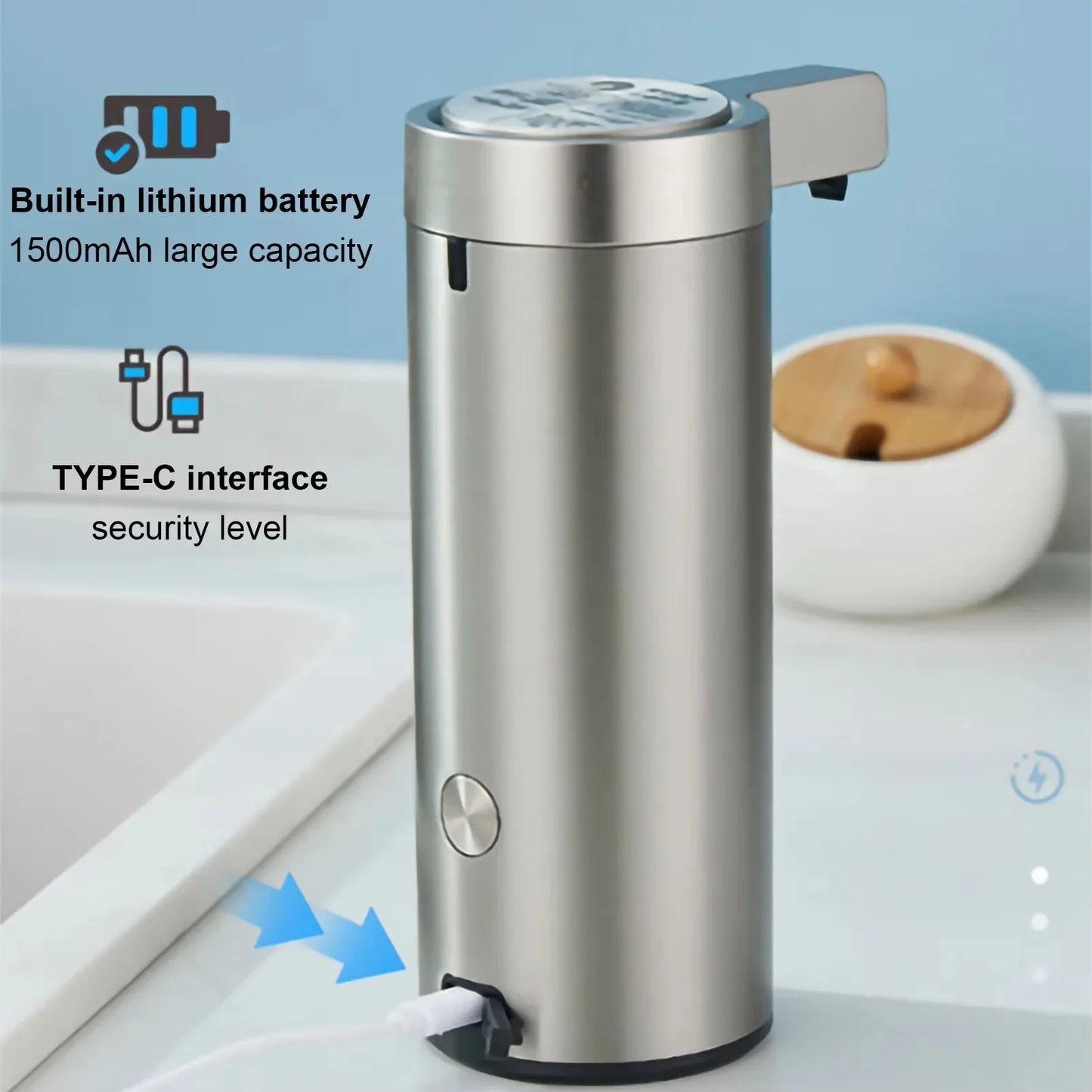 New Dishwashing Liquid Dispenser Automatic Sensor Kitchen Bathroom Hand Soap Dispenser Motorized Foam Shower Gel Soap Dispenser