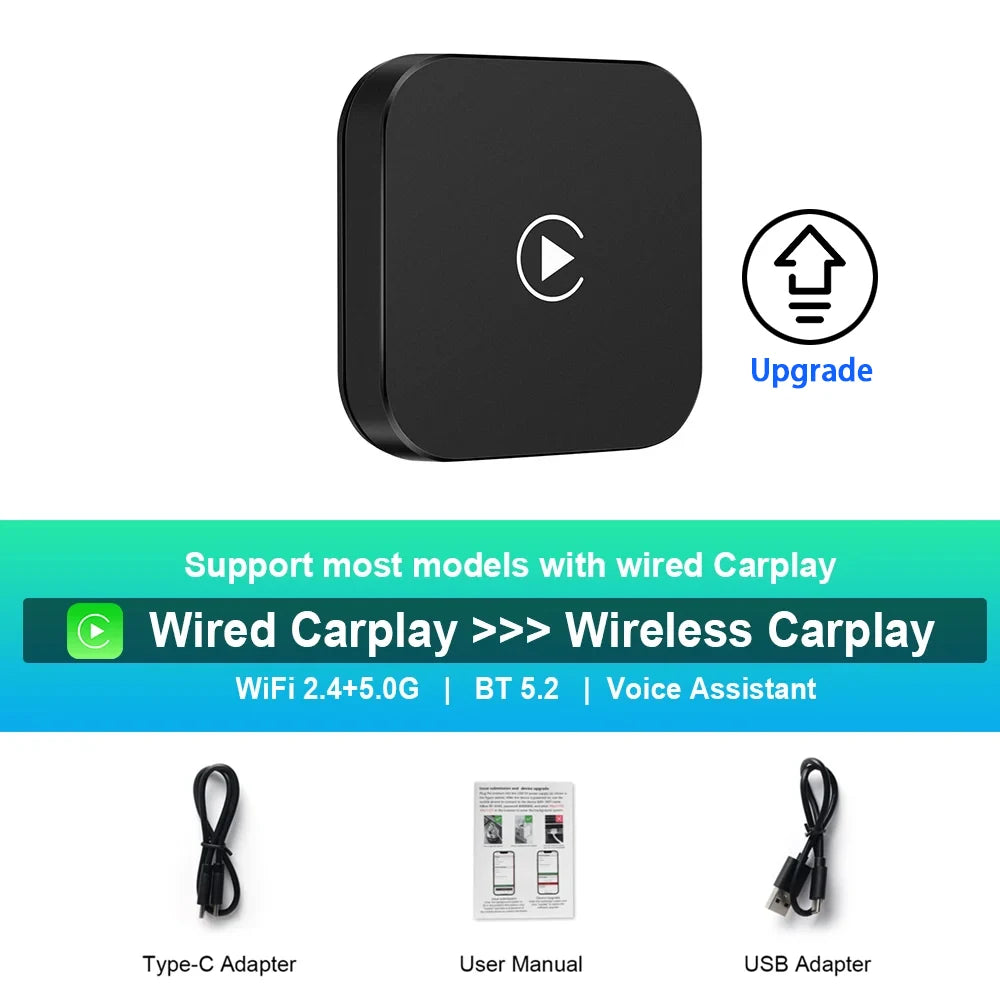 Podofo Android Auto AI Box Wireless Android Auto Adapter Carplay Dongle Bluetooth WIFI Plug And Play For VW Audi Toyota Honda