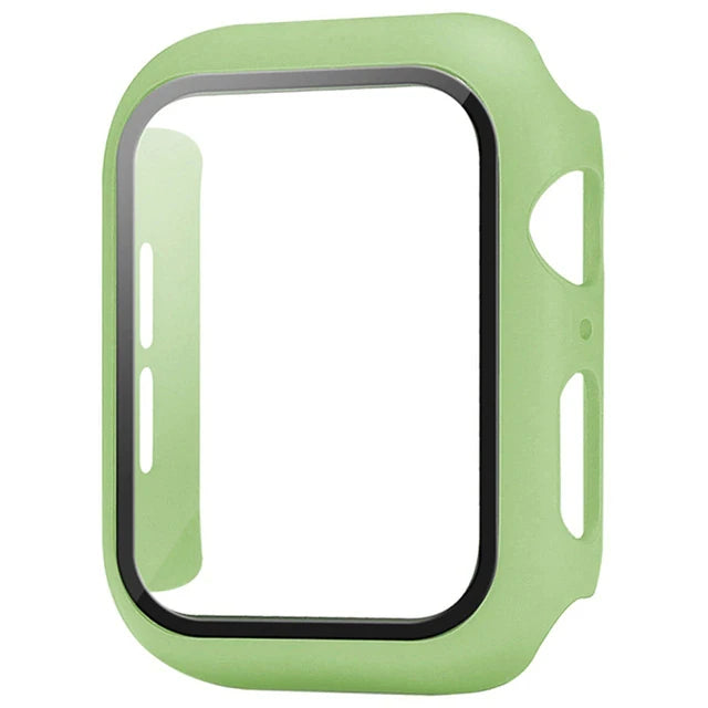 Tempered Glass+cover For Apple Watch 9 8 7 41mm 45mm 42mm 38mm PC bumper Screen Protector Case iWatch series 6 5 4 se 44mm 40mm