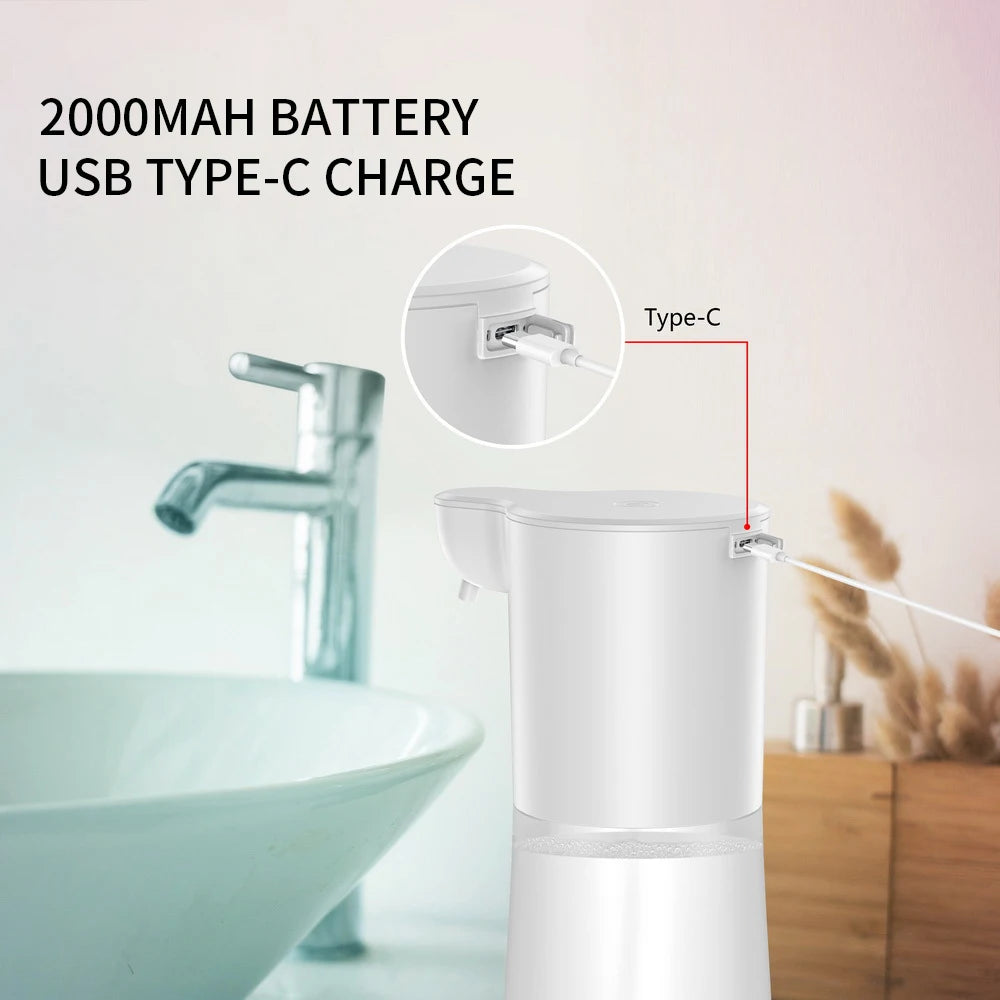 New Automatic Induction Foam Soap Dispenser 2000mAh USB Charging Smart Infrared Touchless Hand Washer For Kitchen Bathroom