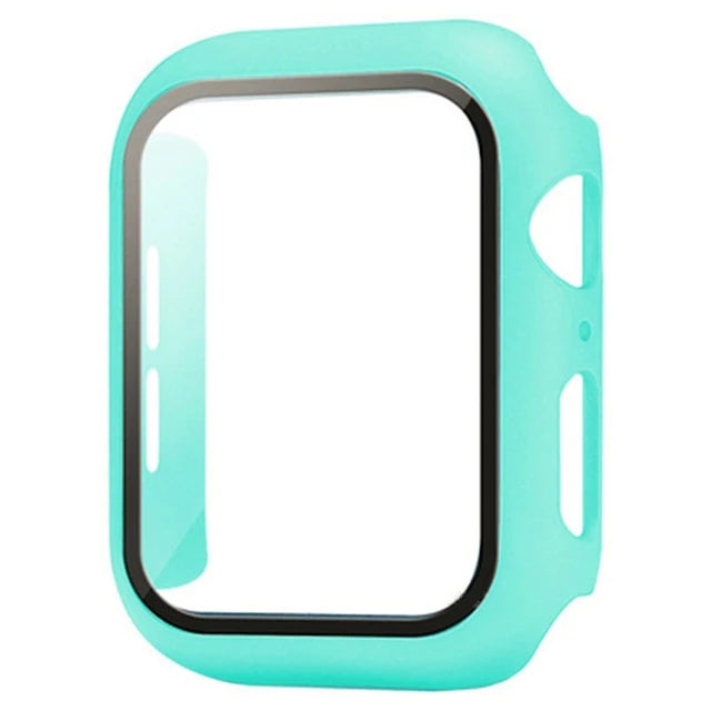 Tempered Glass+cover For Apple Watch 9 8 7 41mm 45mm 42mm 38mm PC bumper Screen Protector Case iWatch series 6 5 4 se 44mm 40mm