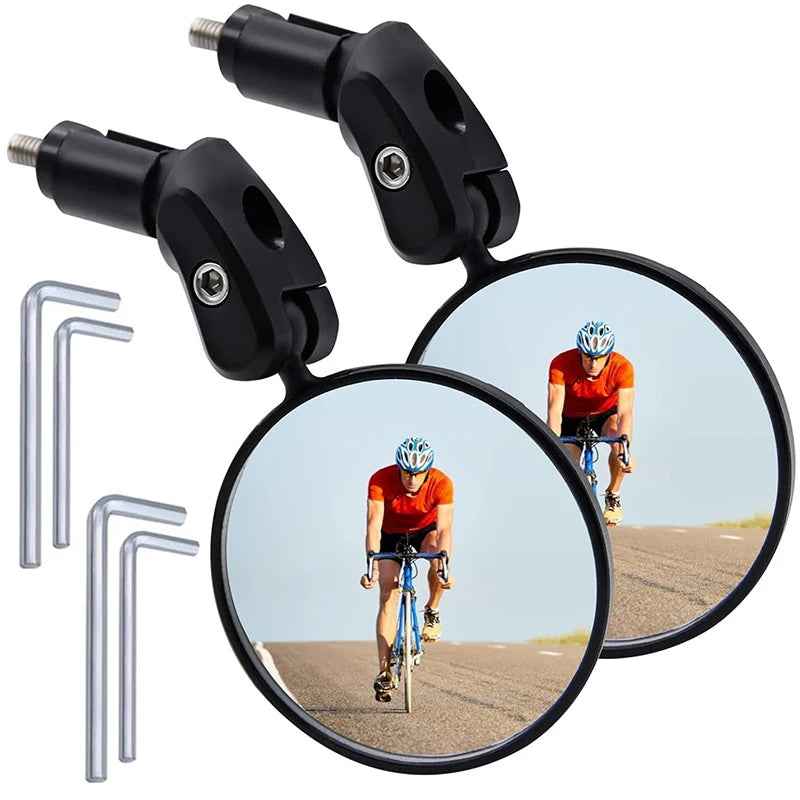 1/2pcs Bicycle Rearview Mirrors  Handlebar Mount 360 Rotate Adjustable Wide-Angle Convex Mirror Bike Cycling Rear View Mirror