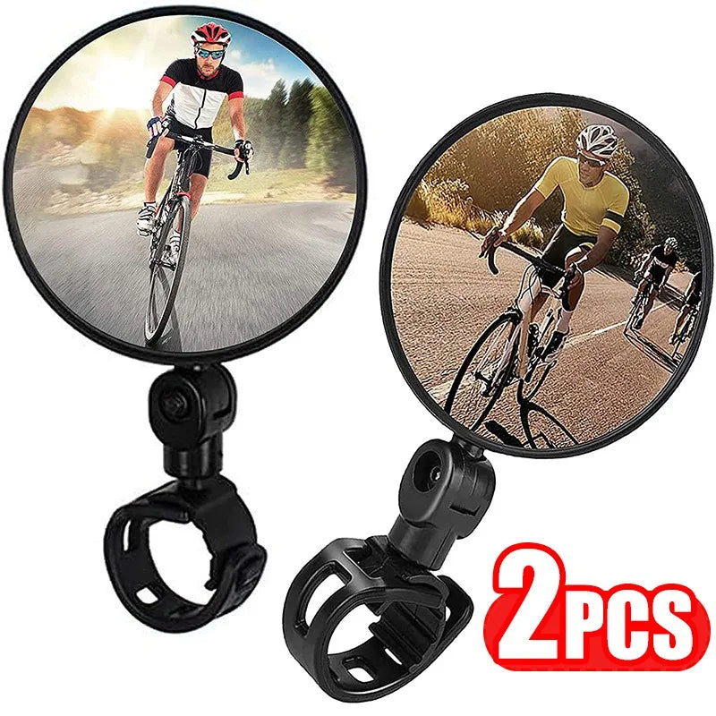 Bicycle Rearview Mirror 360 Degree Rotation Auxiliary Convex Mirror Handlebar Mount Cycling Bike Rear View Mirrors