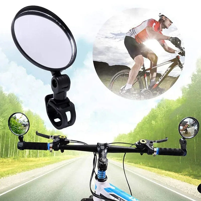 Bicycle Rearview Mirror 360 Degree Rotation Auxiliary Convex Mirror Handlebar Mount Cycling Bike Rear View Mirrors