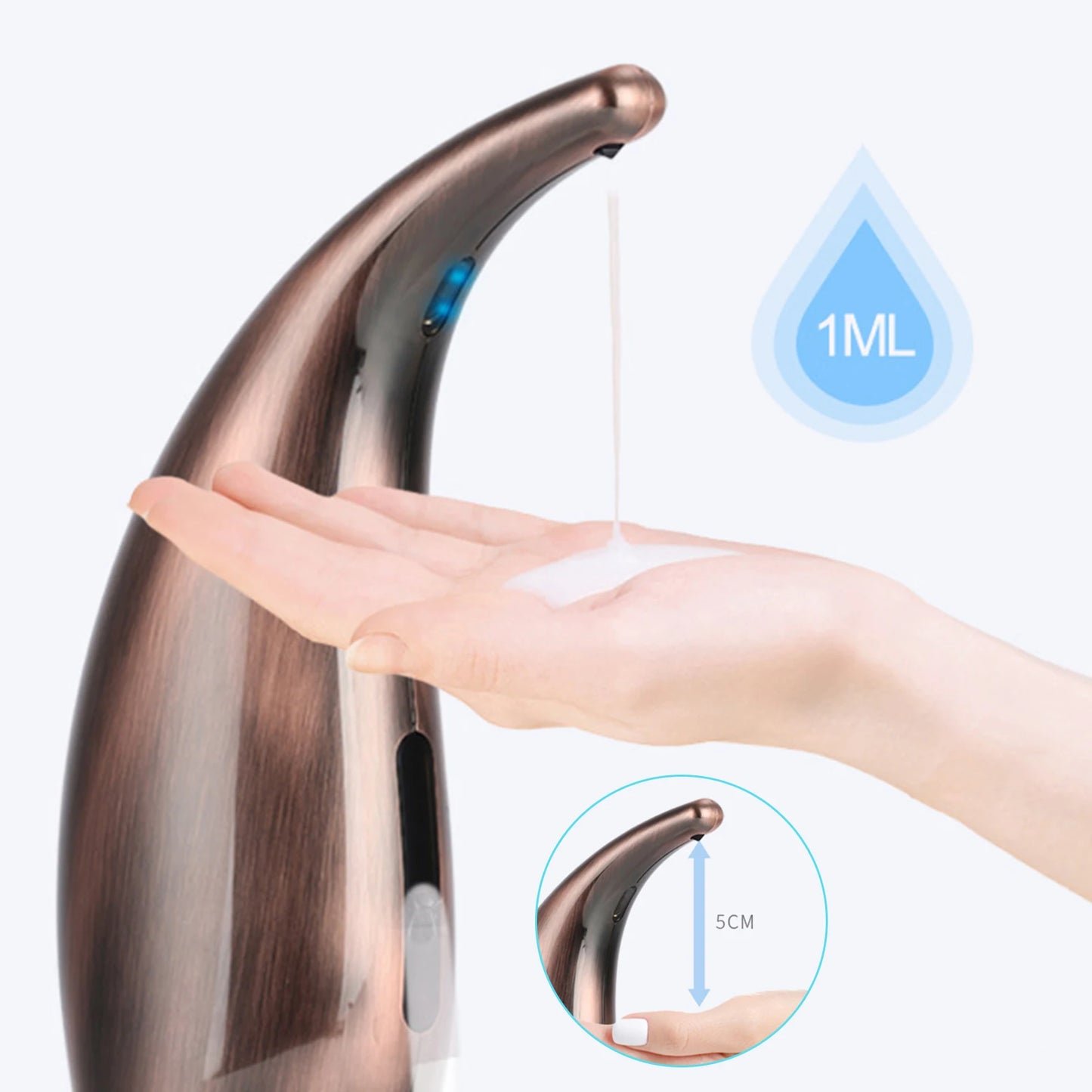 300mL Automatic Soap Dispenser Liquid Infrared Touchless Hand Sanitizer Electric Soap Dish Bathroom Kitchen Countertop Shower