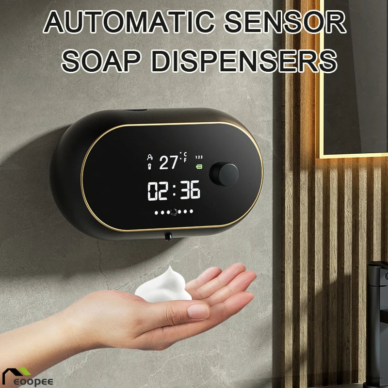 Sensor Soap Dispenser Automatic Foaming Hand Wash Dispenser Wall Mount Rechargeable Liquid Soap Dispenser for Bathroom Kitchen